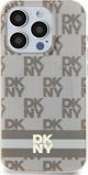 Case IPHONE 15 PLUS / 14 PLUS DKNY Hardcase IML Checkered Mono Pattern & Printed Stripes MagSafe (DKHMP15MHCPTSE) beige