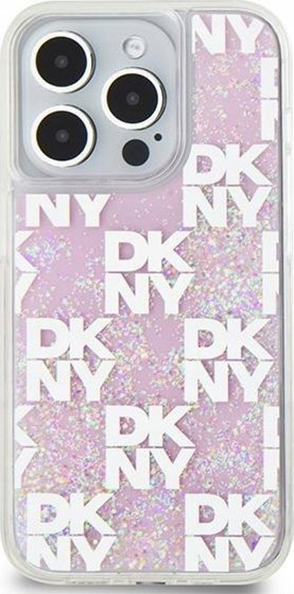 Θήκη DKNY για iPhone 15 Pro 6,1" DKHCP15LLCPEPP λευκή HC υγρές γκλίτερ με καρό σχέδιο 3666339271190