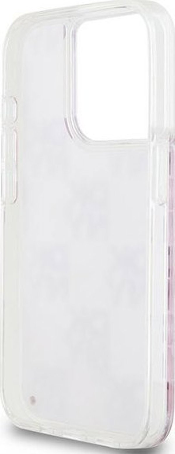 Θήκη DKNY για iPhone 15 Pro 6,1" DKHCP15LLCPEPP λευκή HC υγρές γκλίτερ με καρό σχέδιο 3666339271190