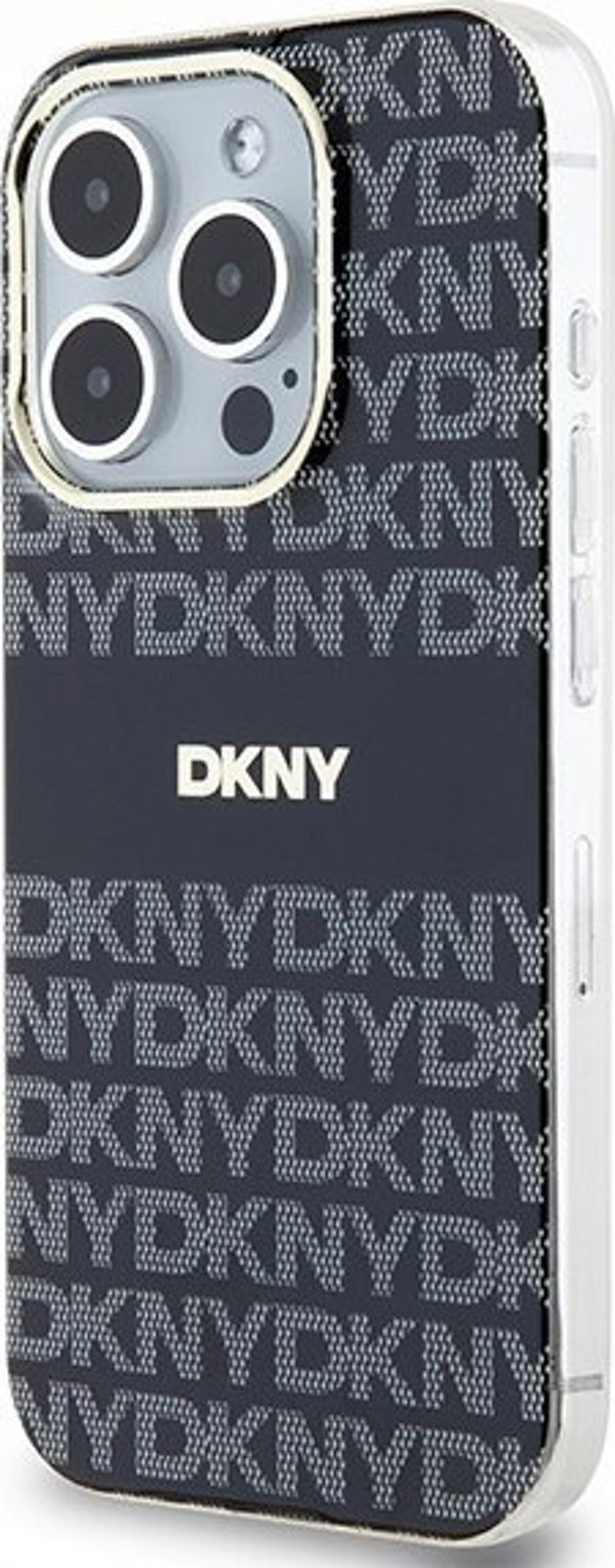 Case APPLE IPHONE 15 PRO DKNY Hardcase IML Mono & Stripe MagSafe (DKHMP15LHRHSEK) black