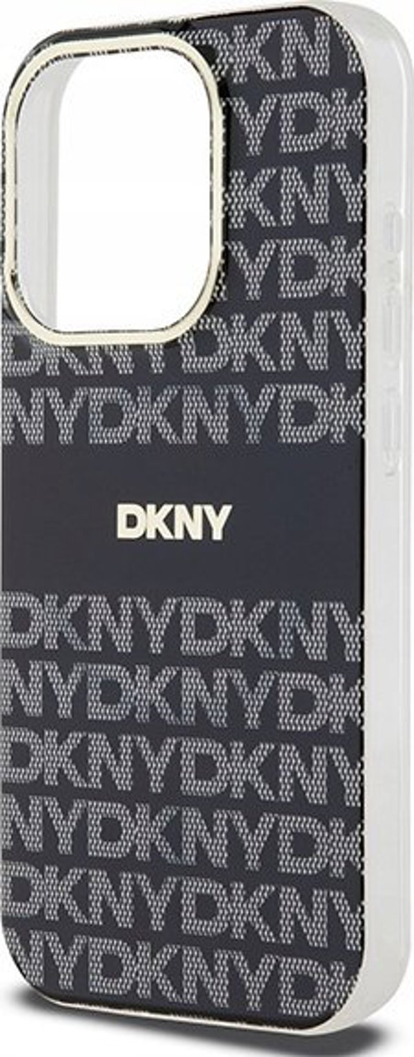 Case APPLE IPHONE 15 PRO DKNY Hardcase IML Mono & Stripe MagSafe (DKHMP15LHRHSEK) black