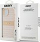 Case IPHONE 13 / 14 / 15 DKNY Hardcase Leather Mono Stripe & Metal Logo (DKHCP15SPRTHSLP) pink