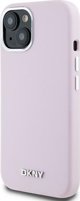 DKNY θήκη για iPhone 15 6,1" DKHMP15SSMCHLP ροζ HC Magsafe σιλικόνης με οριζόντιο μεταλλικό λογότυπο 3666339265854