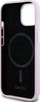 DKNY θήκη για iPhone 15 6,1" DKHMP15SSMCHLP ροζ HC Magsafe σιλικόνης με οριζόντιο μεταλλικό λογότυπο 3666339265854