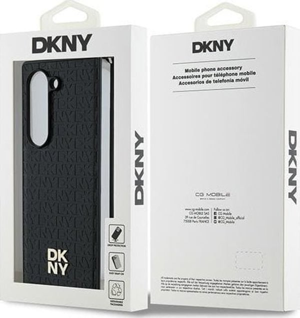 DKNY DKNY DKHMZFD6PSHRPSK Z Fold6 F956 czarny/black Repeat Pattern Stack Logo