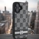 DKNY DKNY DKHCP16SPCPTSSK iPhone 16 6.1" 6.1" μαύρη σκληρή θήκη με καρό μοτίβο και τυπωμένες ρίγες