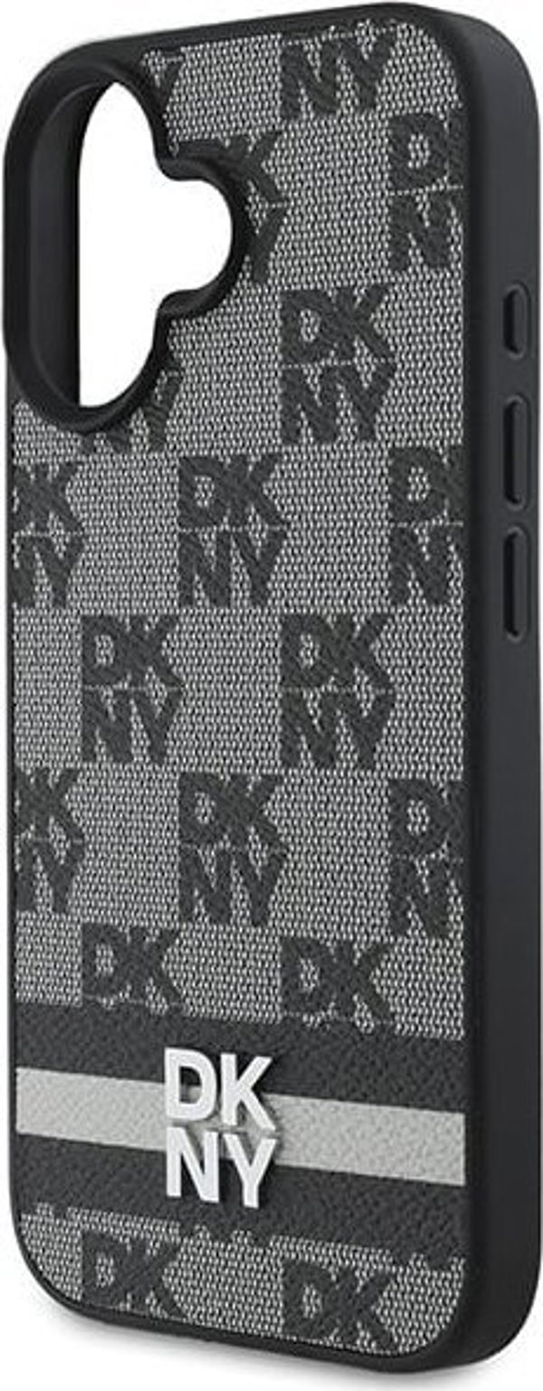 DKNY DKNY DKHCP16SPCPTSSK iPhone 16 6.1" 6.1" μαύρη σκληρή θήκη με καρό μοτίβο και τυπωμένες ρίγες