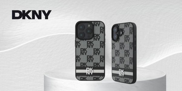 DKNY DKNY DKHCP16SPCPTSSK iPhone 16 6.1" 6.1" μαύρη σκληρή θήκη με καρό μοτίβο και τυπωμένες ρίγες