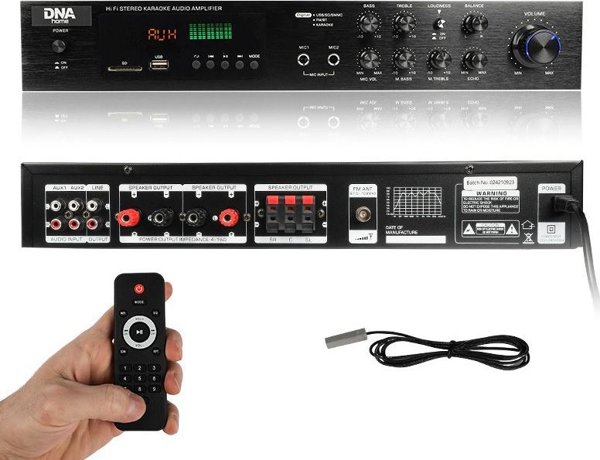 DNA DNA AMPLI 5.0 wzmacniacz dzwieku stereo HiFi Bluetooth USB SD FM AUX pilot