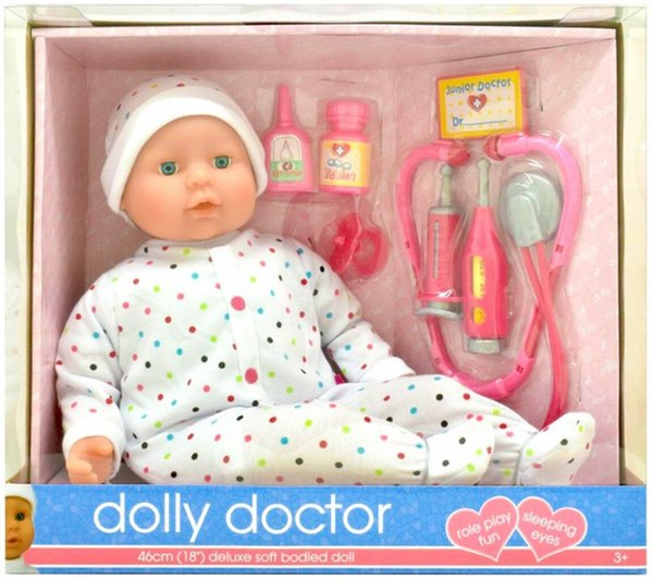 κούκλα DOLLSWORLD Dolly Doctor, 46 cm