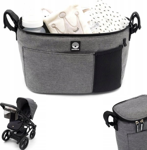 DOOKY Buggy Organizer Deluxe γκρι μελανζέ, 5128204