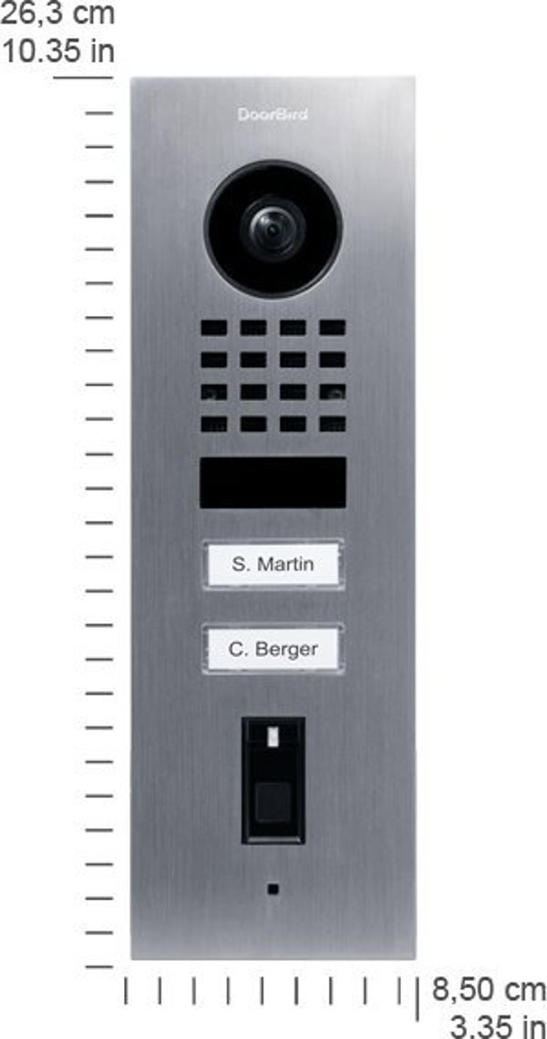 DoorBird D1102FV IP Θυροτηλέφωνο με Κάμερα, Δακτυλικό Αποτύπωμα, Ανοξείδωτο V2A