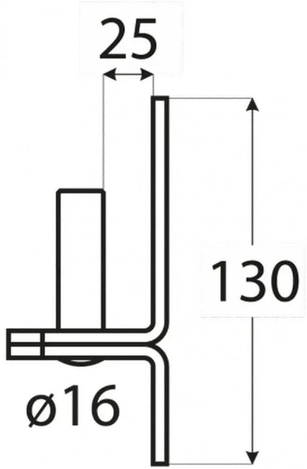 ΣΤΗΡΙΓΜΑ ΠΟΡΤΑΣ 83062 16MM/25MM ΜΑΥΡΟ