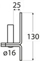 ΣΤΗΡΙΓΜΑ ΠΟΡΤΑΣ 83062 16MM/25MM ΜΑΥΡΟ
