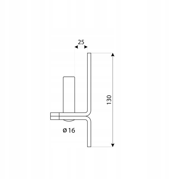 ΣΤΗΡΙΓΜΑ ΠΟΡΤΑΣ 83062 16MM/25MM ΜΑΥΡΟ