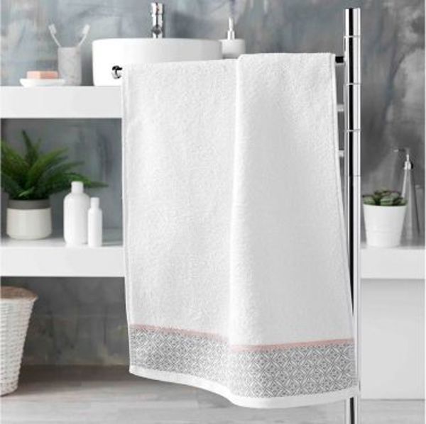 Πετσέτα Μπάνιου Douceur D'Interieur Belina, 100% Βαμβακερή, Λευκό Χρώμα, 50x90 cm
