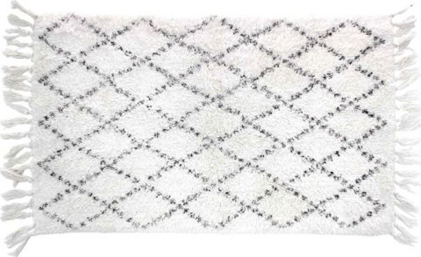 Douceur d'Interieur Διακοσμητικό Χαλί Bohemian Latika, 100% Βαμβακερό με Φούντες, Λευκό, 50x80 εκ.