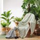 Κουβέρτα βαμβακερή με κρόσσια Douceur d`Interieur TISSIA, βαμβάκι ζακάρ, 125 x 150 εκ