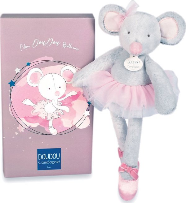 DOUDOU ET COMPAGNIE DOUDOU ET COMPAGNIE μαλακή κούκλα μπαλαρίνα ποντίκι 30cm, DC3975