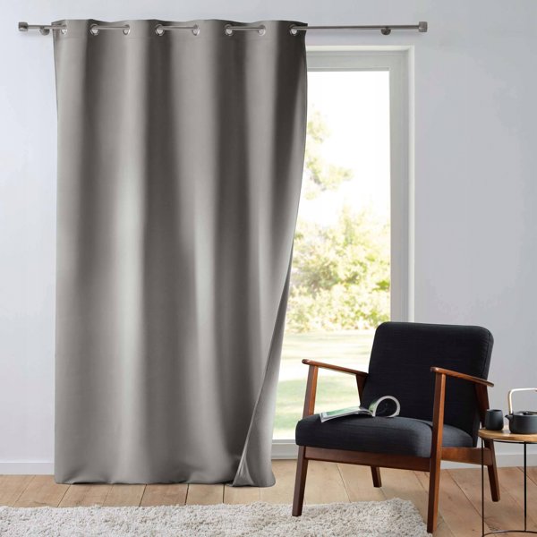 Θερμομονωτική κουρτίνα Douceur d`Interieur με κρίκους, διπλής στρώσης μικροΐνας 135 x 260 εκ.