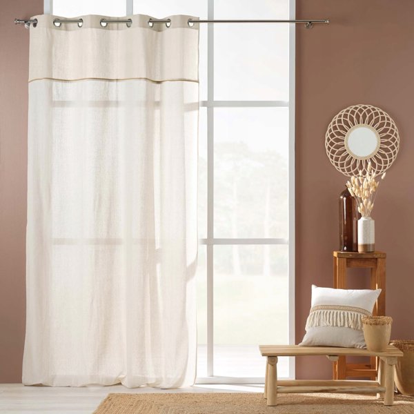 Douceur d'Interieur Κουρτίνα με Μεταλλικά Τρουκς και Διακόσμηση από Τζούτα JANARA, 140 x 240 cm