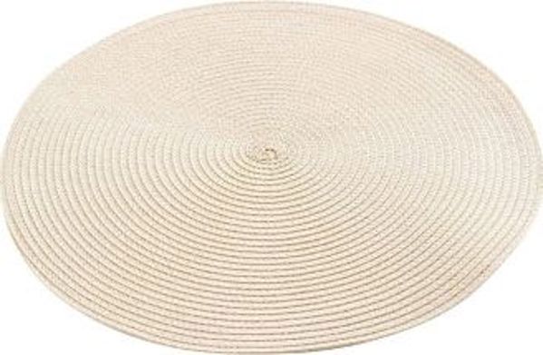 Douceur d'Interieur Σουπλά Zebulon Στρογγυλό 35cm, Κρεμ, από Πολυπροπυλένιο & Πολυεστέρα
