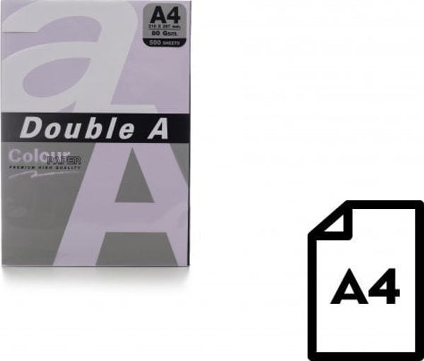 Χαρτί Double A Χρώματος Double A, 80g, A4, 500 φύλλα, Λεβάντα