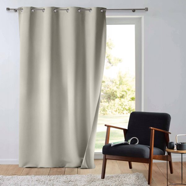 Douceur d'Interieur Θερμική Κουρτίνα με Τρουκς, Διπλή Στρώση Polar Μικροΐνας, 135 x 260 cm