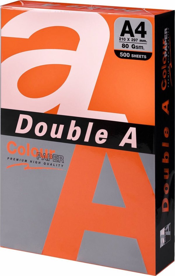 Double A Έγχρωμο χαρτί Double A, 80g, A4, 500 φύλλα, Saffron 13831958 8858740000000