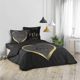 Σετ Παπλωματοθήκης Douceur d'Interieur Crazy Love, 100% Βαμβακερό, Μαύρο, 200x200cm με 2 Μαξιλαροθήκες 63x63cm