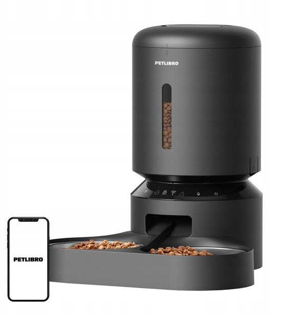Διανομέας τροφής Petlibro Granary με διπλό μπολ, Wifi, 5L(μαύρο)