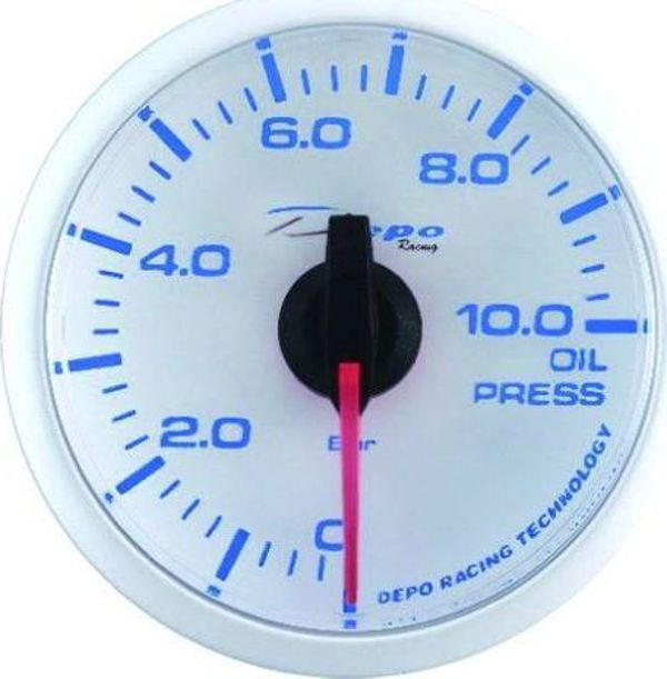 DRacing DEPO WBL Όργανο Μέτρησης Πίεσης Λαδιού 52mm, Ψηφιακό με Ιαπωνικό Μηχανισμό Stepper