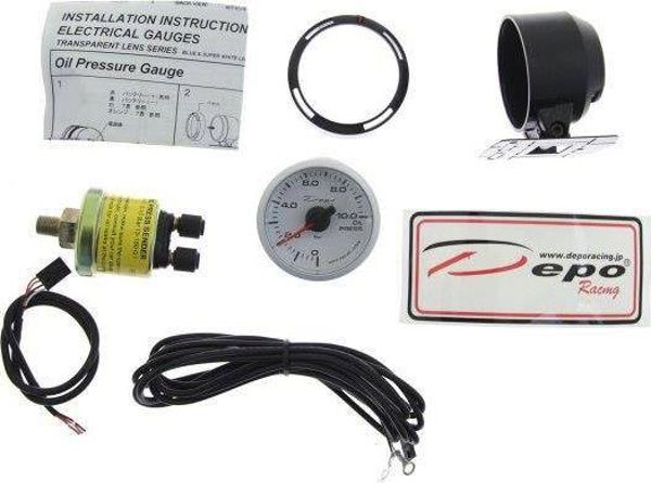 DRacing DEPO WBL Όργανο Μέτρησης Πίεσης Λαδιού 52mm, Ψηφιακό με Ιαπωνικό Μηχανισμό Stepper
