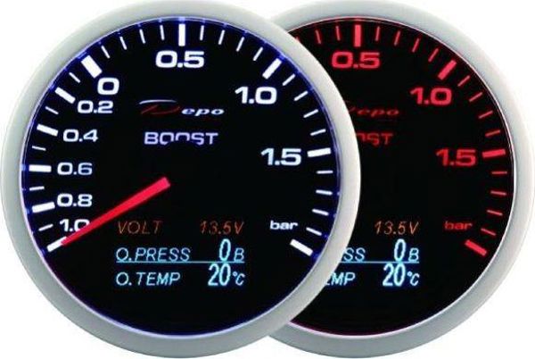 Ρολόι DRacing DEPO WA 60mm - 4σε1 Turbo, Volt, Πίεση Λαδιού, Θερμοκρασία Λαδιού 8211970 5903713129707