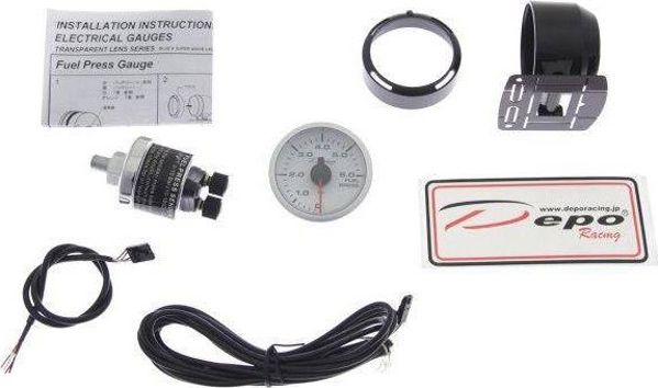 DRacing Zegar Depo WBL 52mm - Όργανο Μέτρησης Πίεσης Καυσίμου Fuel Pressure