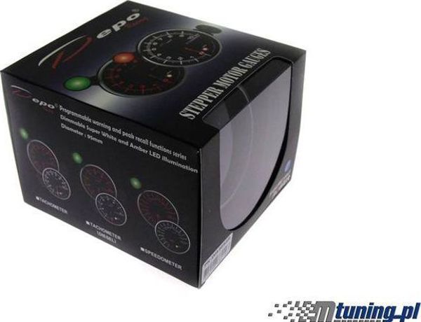 Depo Racing Ταχύμετρο PK Series 115mm, Λευκός/Κεχριμπαρένιος Φωτισμός με Λειτουργία Peak