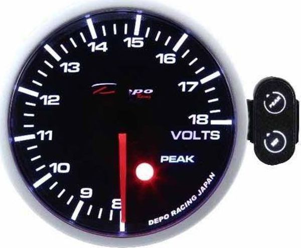 Depo Racing Ψηφιακό Βολτόμετρο 52mm, PK Series, Ακρίβεια με Japanese Stepper Motor