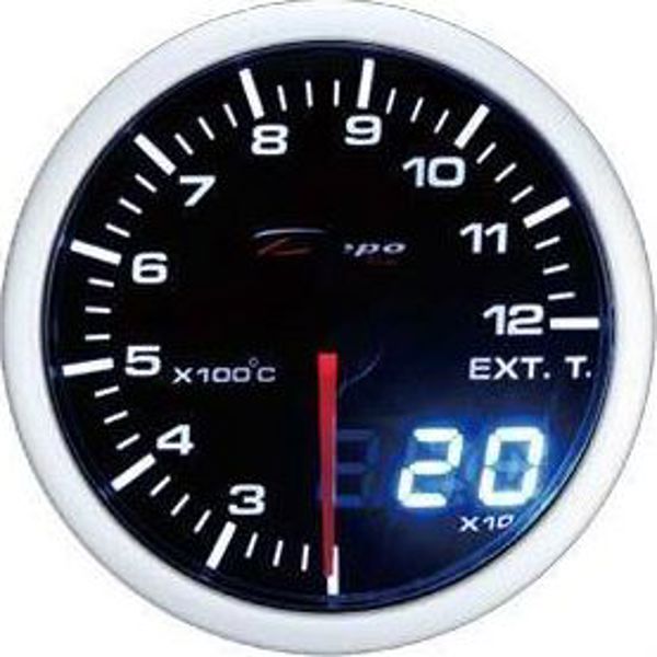Depo Racing Όργανο Μέτρησης Θερμοκρασίας Καυσαερίων Exhaust Temp 60mm, Dual Display, Μαύρο