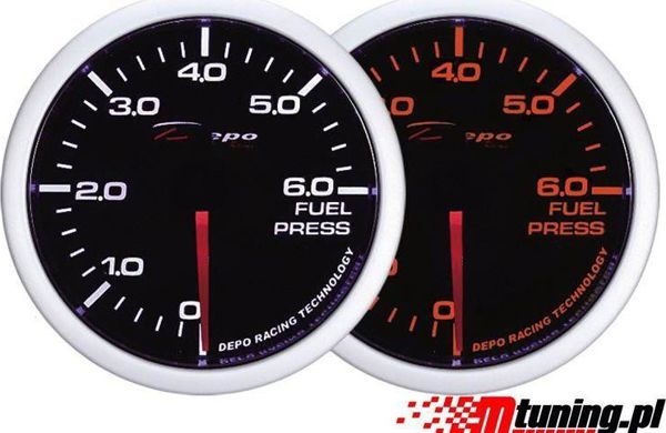 DRacing DEPO WA 60mm Όργανο Μέτρησης Πίεσης Καυσίμου Fuel Pressure Gauge