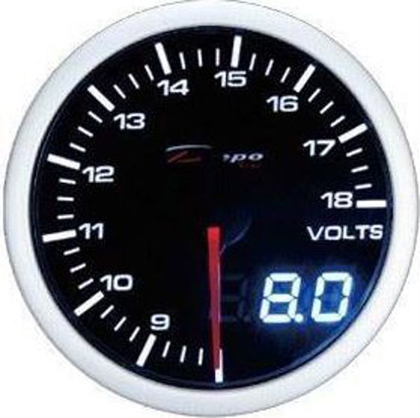 DEPO Racing Δείκτης Volt 52mm – Ψηφιακό Βολτόμετρο Αυτοκινήτου, Βάθος 32mm, με Καλωδίωση & Εγγύηση 12 Μηνών