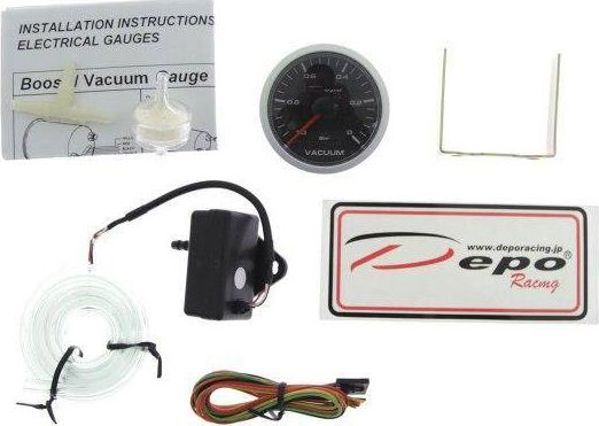 DRacing Όργανο Μέτρησης DEPO CSM 52mm VACUUM - Αναλογικό Μανόμετρο Πίεσης Κενού