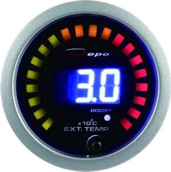 DRacing 2σε1 Όργανο Μέτρησης Turbo & Θερμοκρασίας Εξαγωγής (EGT) - Μπλε Ψηφιακή Οθόνη - 8211984