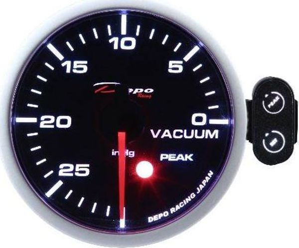 DRacing Όργανο Μέτρησης Υποπίεσης (Vacuum) Depo Racing 52mm - Ακρίβεια με Ιαπωνικό Μηχανισμό