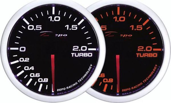 DRacing ZEGAR DEPO WA 60mm Turbo Electric -1 έως 2 BAR - Όργανο Μέτρησης Πίεσης Turbo