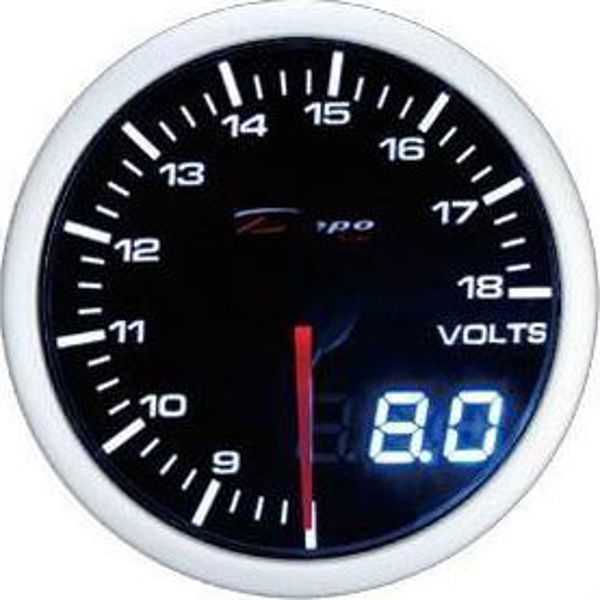 DRacing Zegar DEPO Dual 60mm Volt – Αναλογικό Όργανο Μέτρησης Τάσης Ρεύματος Αυτοκινήτου