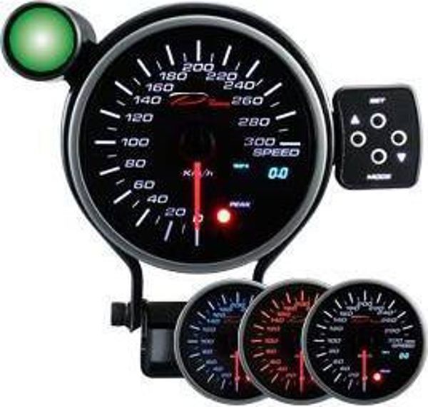 DRacing Ταχύμετρο DEPO Σειρά PK DUAL 95mm με Ψηφιακή Οθόνη OLED, Λειτουργία Προειδοποίησης και Καταγραφή PEAK
