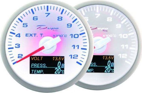 DRacing Όργανο Μέτρησης 4 σε 1 Depo WBL 60mm - Θερμοκρασία Καυσαερίων, Volt, Πίεση & Θερμοκρασία Λαδιού