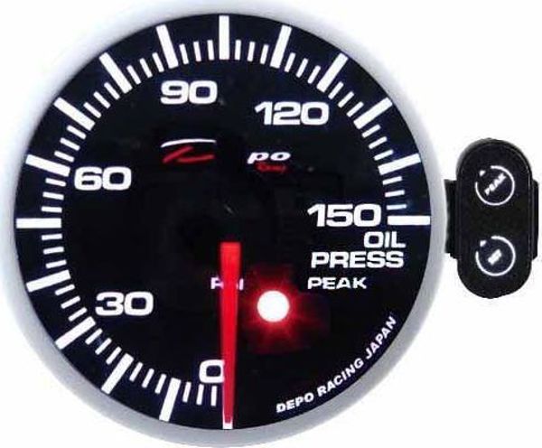 DRacing Όργανο Μέτρησης Πίεσης Λαδιού DEPO PK 52mm - Αναλογικό Μανόμετρο