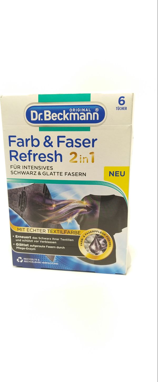 Dr. Beckmann Color & Fiber Refresh Μαντηλάκια για Μαύρα Ρούχα, 6 Τεμάχια