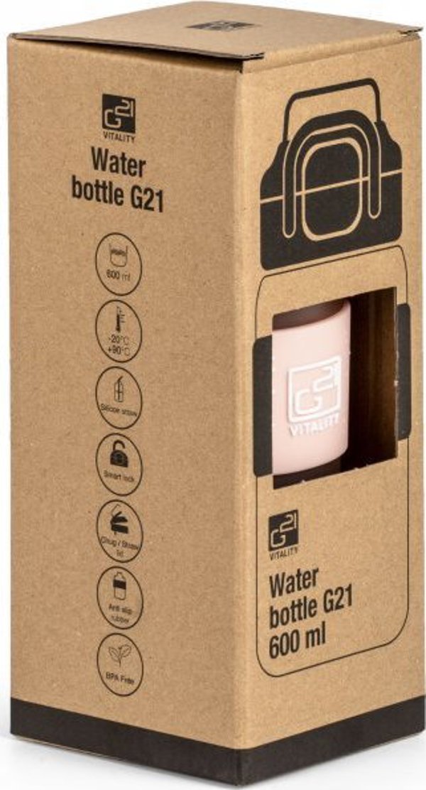 Μπουκάλι νερού Lahev G21 60022433, 600 ml, ροζ ματ